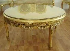MESA DE CENTRO EN ORO DE HOJA
